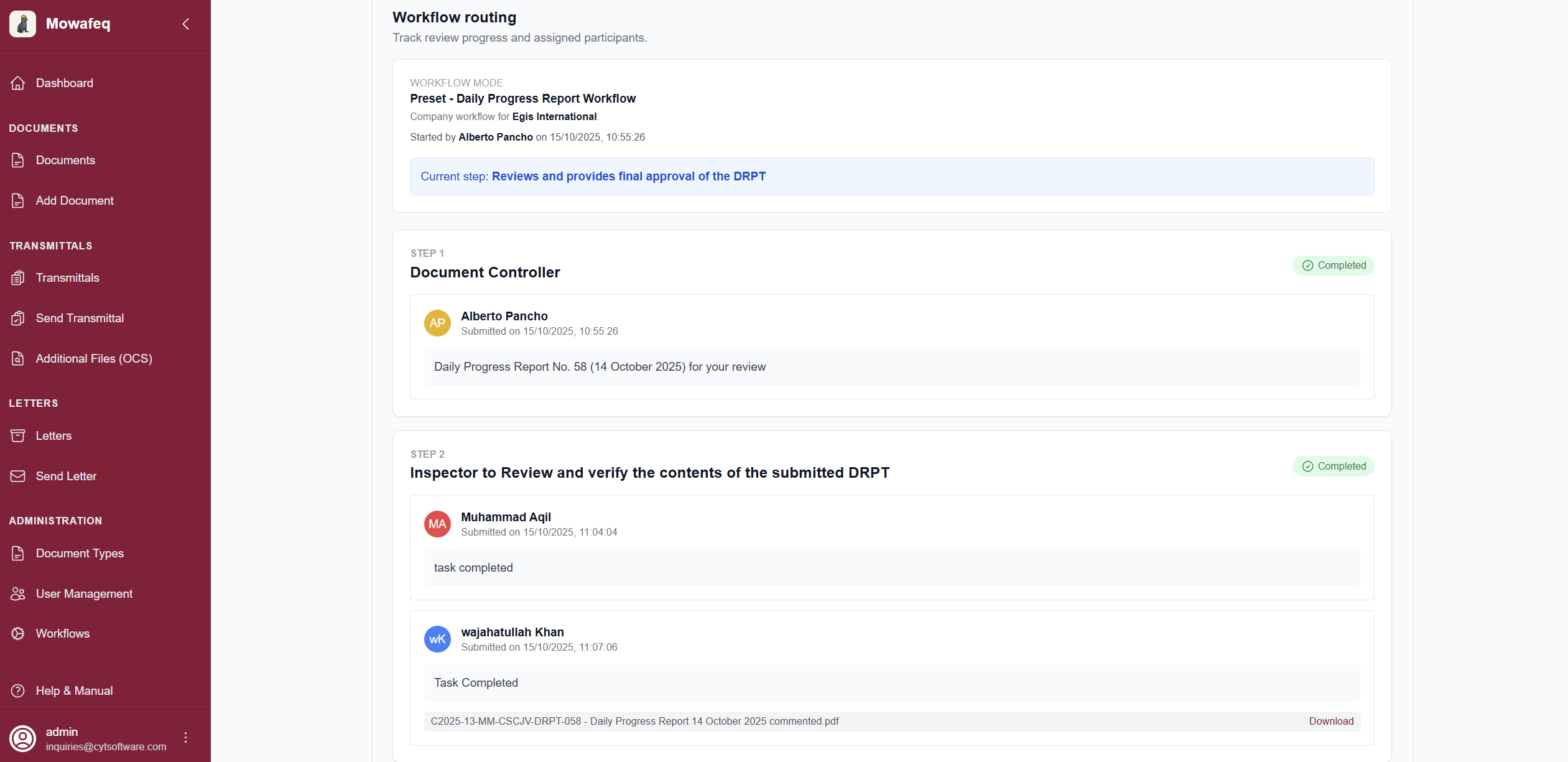 Workflow builder canvas showing routed steps and approvals.